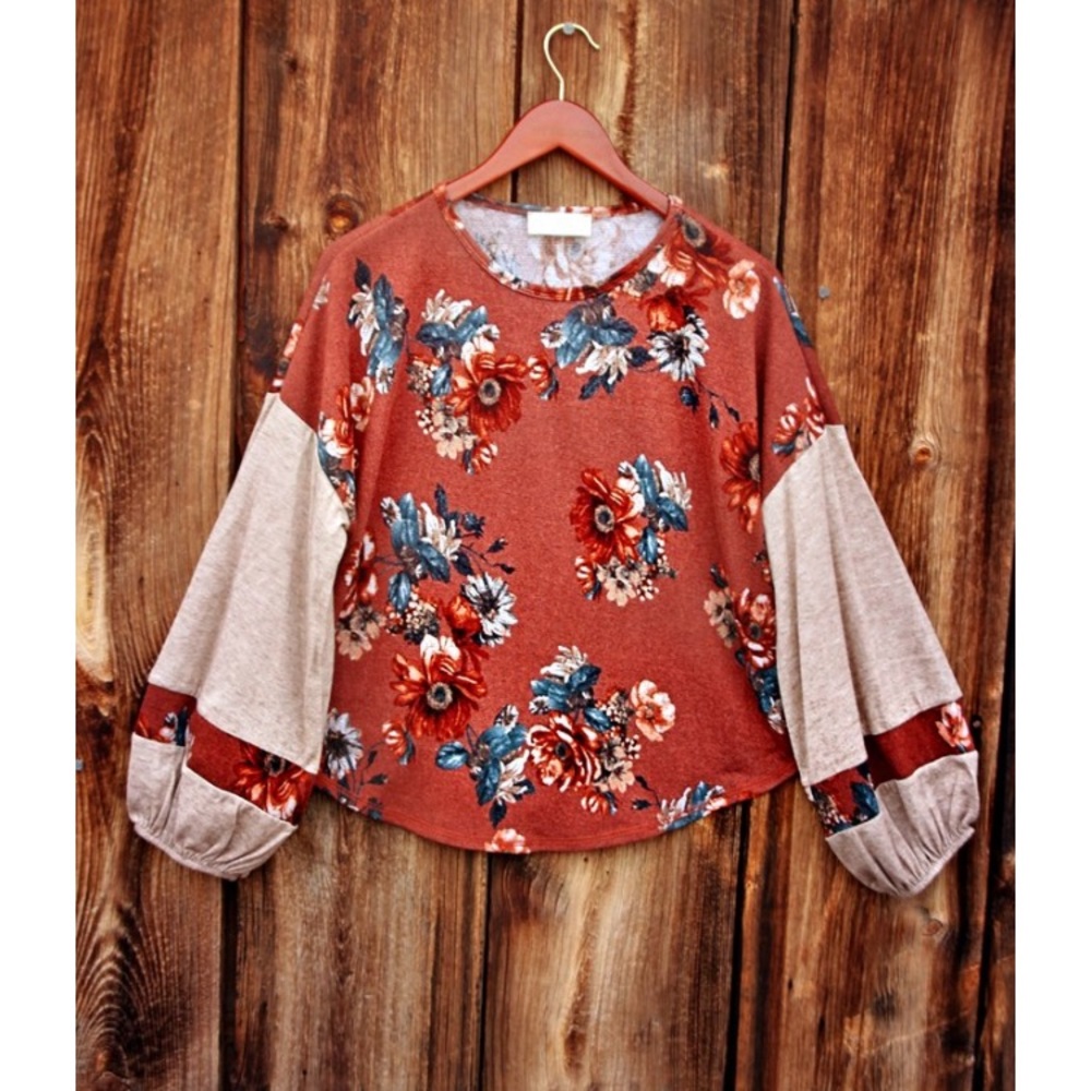 Floral Bell Sleeve Top